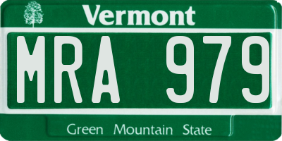 VT license plate MRA979