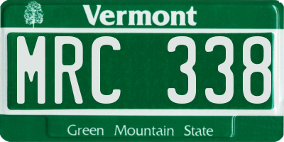 VT license plate MRC338