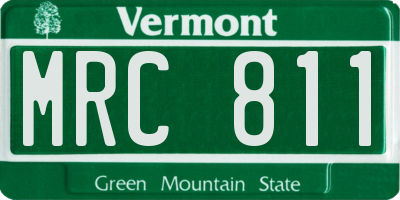 VT license plate MRC811