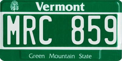 VT license plate MRC859