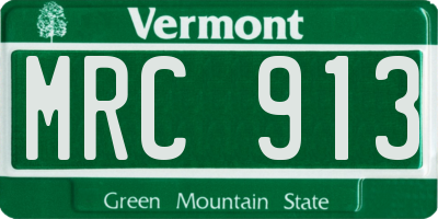 VT license plate MRC913