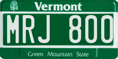 VT license plate MRJ800