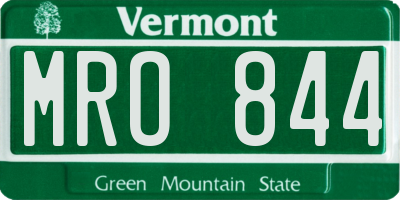 VT license plate MRO844