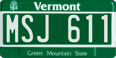 VT license plate MSJ611