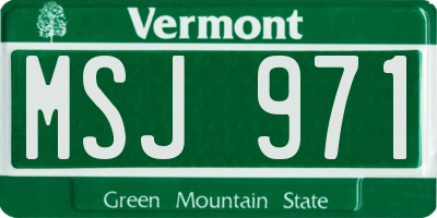 VT license plate MSJ971