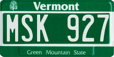 VT license plate MSK927