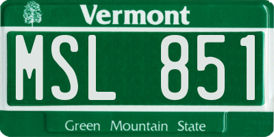 VT license plate MSL851