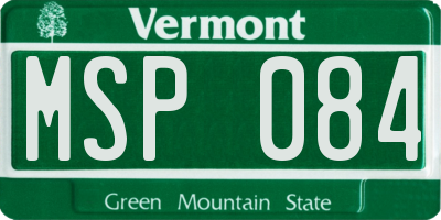 VT license plate MSP084