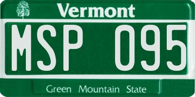 VT license plate MSP095