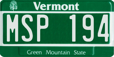 VT license plate MSP194