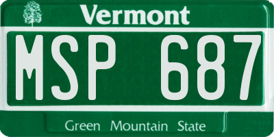 VT license plate MSP687