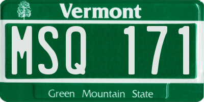 VT license plate MSQ171