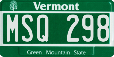 VT license plate MSQ298