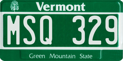 VT license plate MSQ329