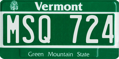 VT license plate MSQ724