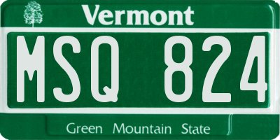 VT license plate MSQ824