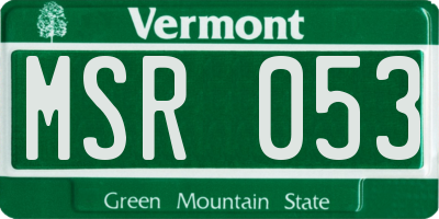 VT license plate MSR053