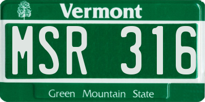 VT license plate MSR316
