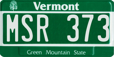 VT license plate MSR373