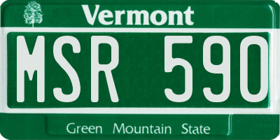 VT license plate MSR590