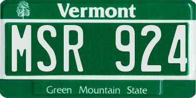 VT license plate MSR924