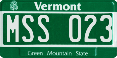 VT license plate MSS023
