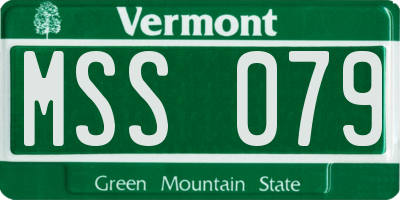 VT license plate MSS079