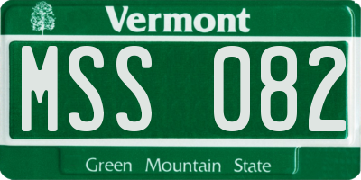 VT license plate MSS082