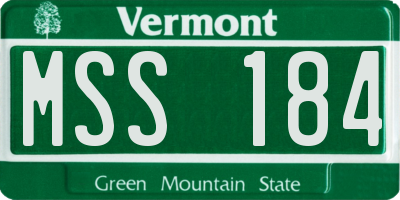 VT license plate MSS184