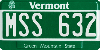 VT license plate MSS632