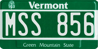 VT license plate MSS856