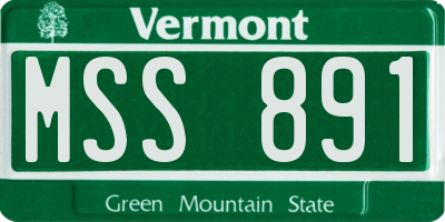 VT license plate MSS891