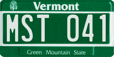 VT license plate MST041