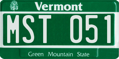 VT license plate MST051