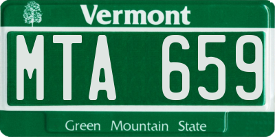 VT license plate MTA659
