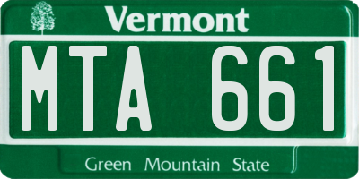 VT license plate MTA661