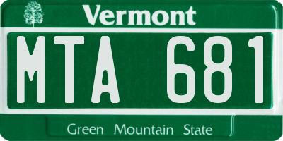 VT license plate MTA681