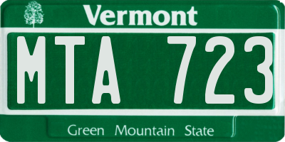 VT license plate MTA723