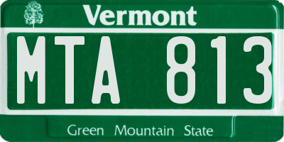 VT license plate MTA813