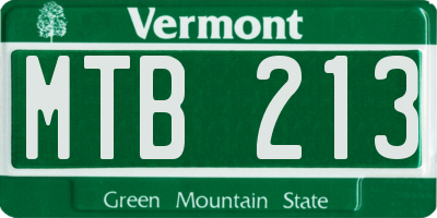 VT license plate MTB213