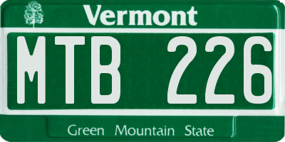 VT license plate MTB226