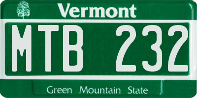 VT license plate MTB232