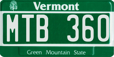 VT license plate MTB360