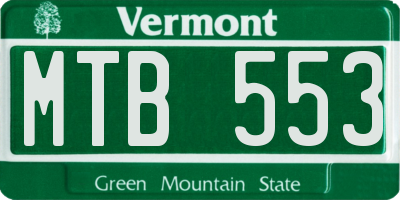 VT license plate MTB553