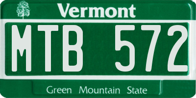 VT license plate MTB572