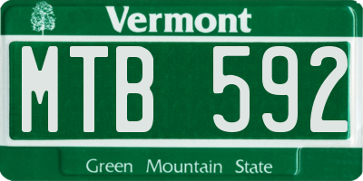 VT license plate MTB592