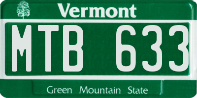 VT license plate MTB633