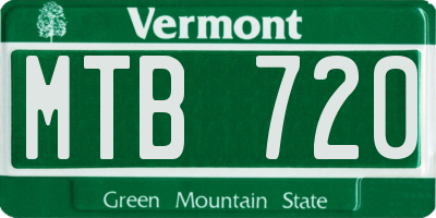 VT license plate MTB720