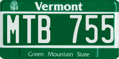 VT license plate MTB755