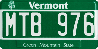 VT license plate MTB976